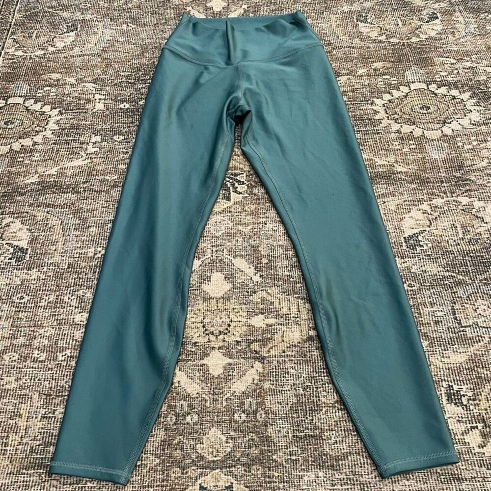 Alo Yoga High Waist Airlift Leggings Womens Small Teal Green Full Length
